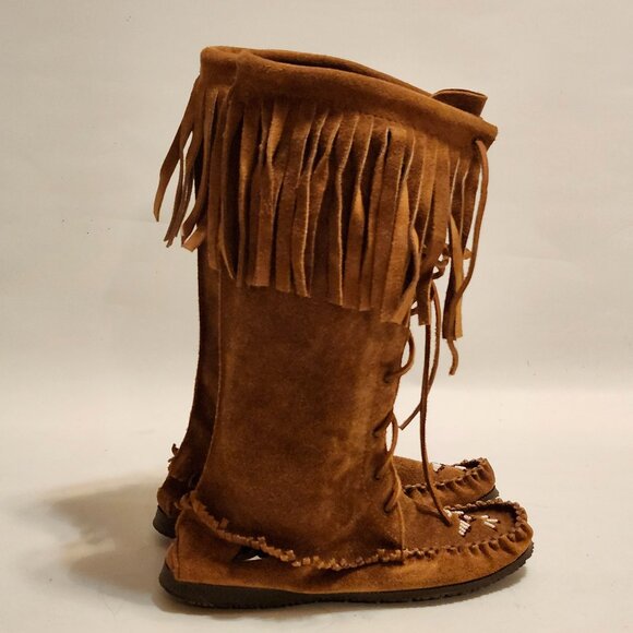 Laurentian Chief Tall Moccasin Boots Women's Size 8 Mukluks - Picture 9 of 10
